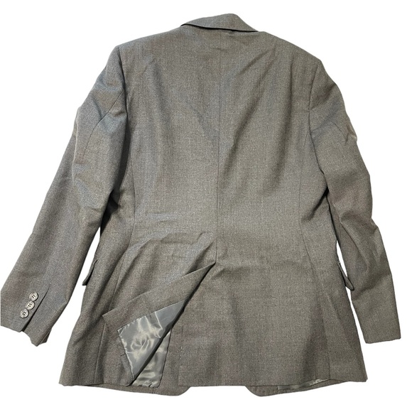 Men's Raphael Classic Fit Solid Gray Two Button 3 Piece 100% Wool Vested Suit S - Picture 3 of 12